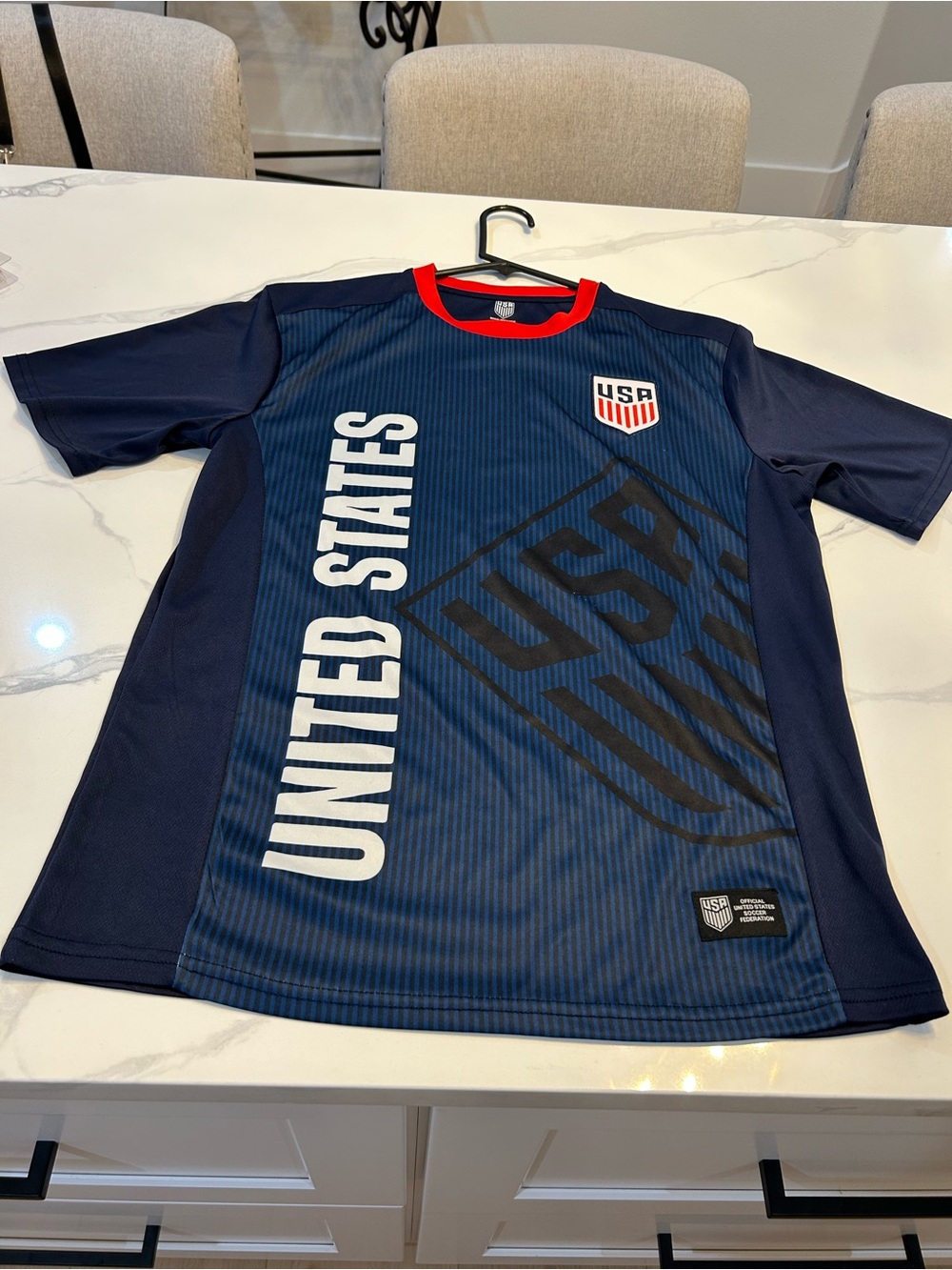2023 USA Soccer Federation Tee - Navy with Red Trim. Size Medium - Picture 3 of 10